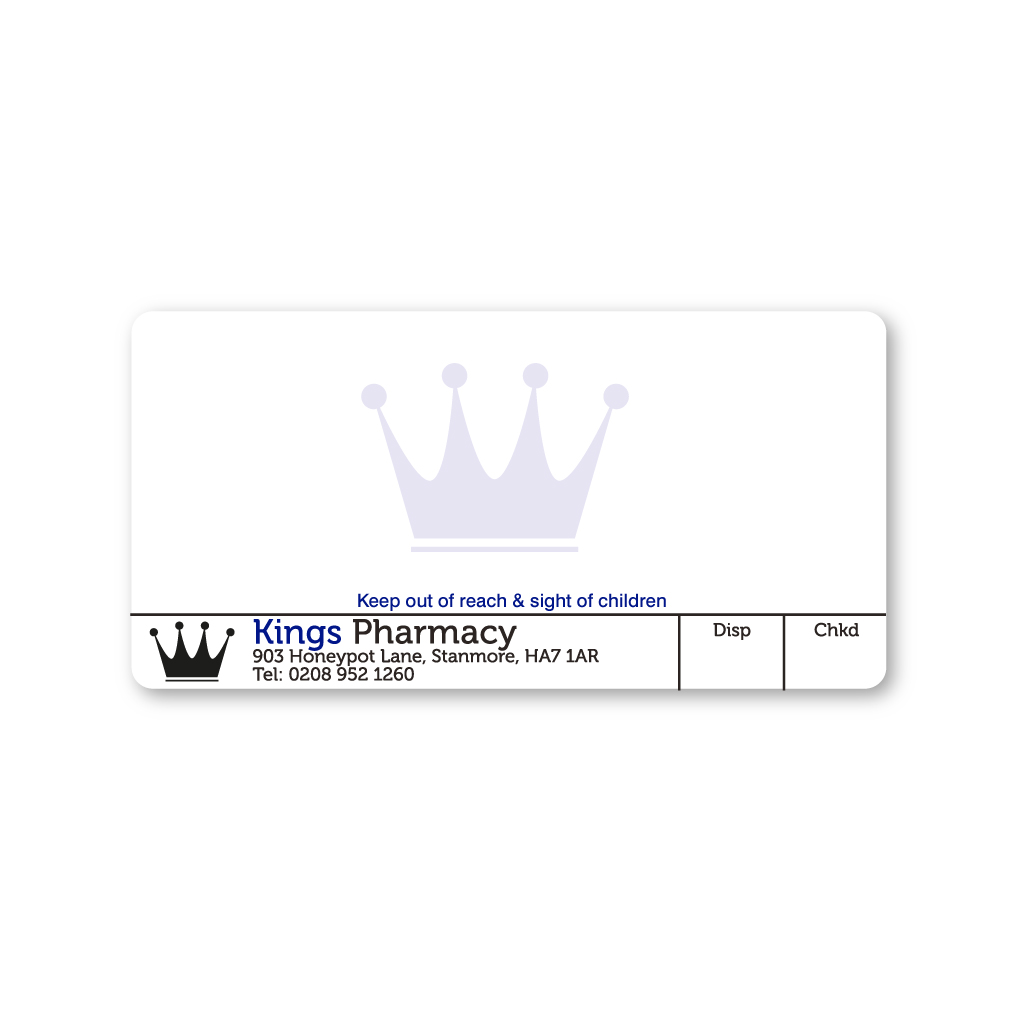Kings Group Stanmore Labels | EMT Healthcare
